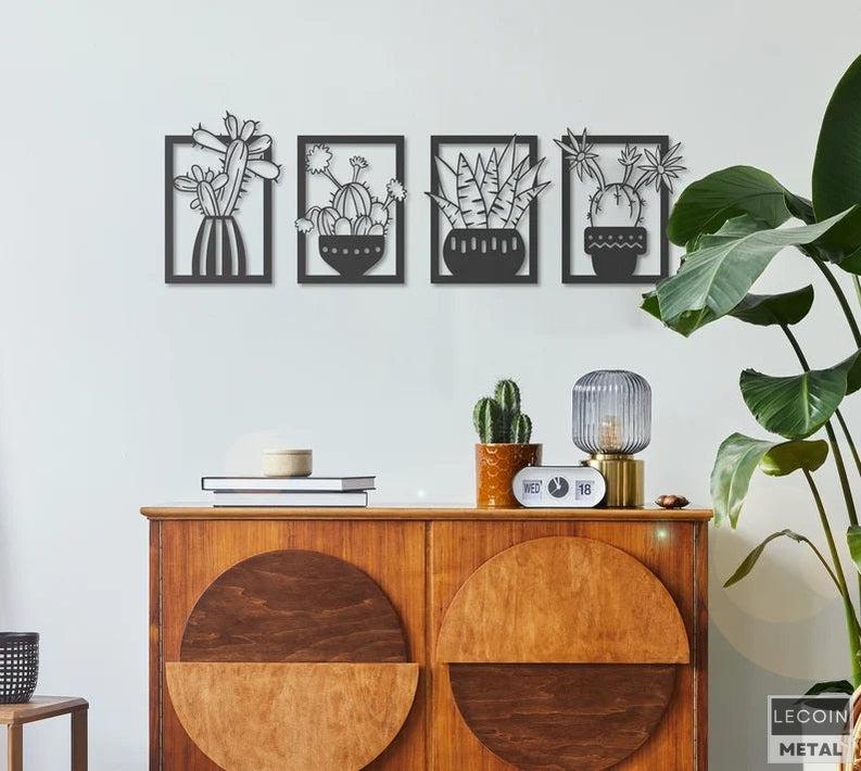 Déco Murale Design Cactus en Métal