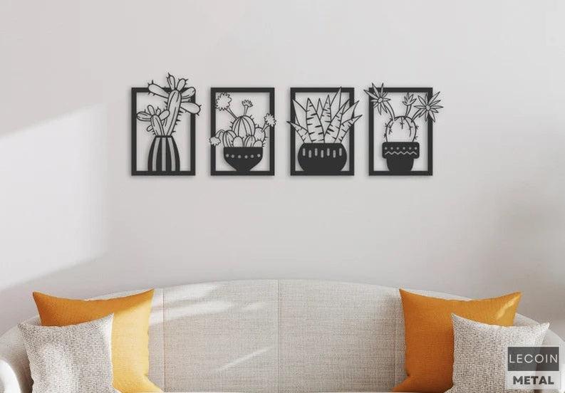 Déco Murale Design Cactus en Métal