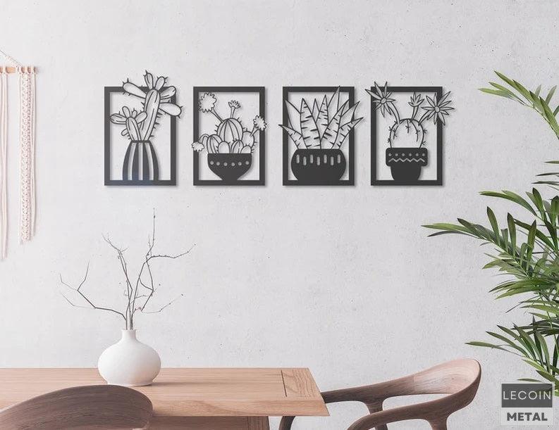 Déco Murale Design Cactus en Métal