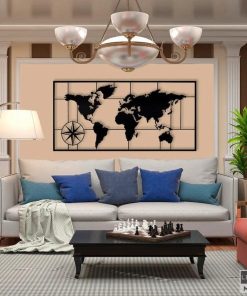 Déco Murale Design Mappemonde en Métal