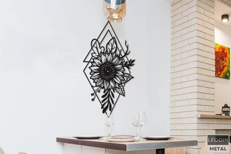 Déco Murale Florale en Métal