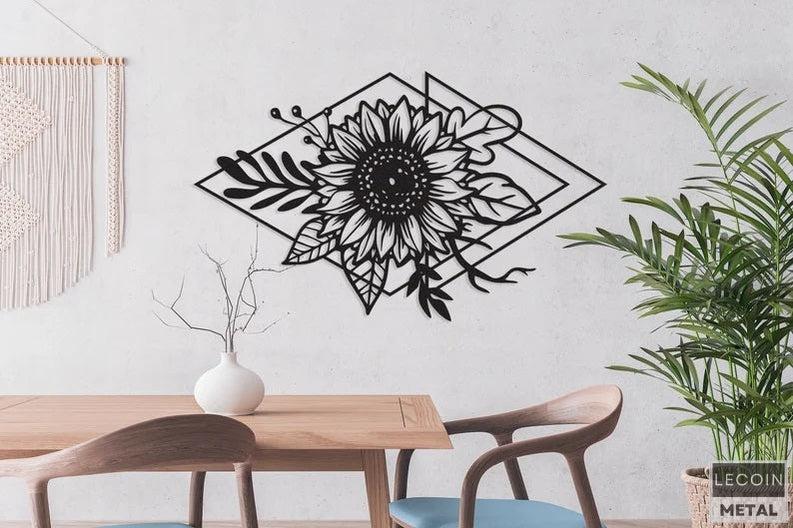 Déco Murale Florale en Métal
