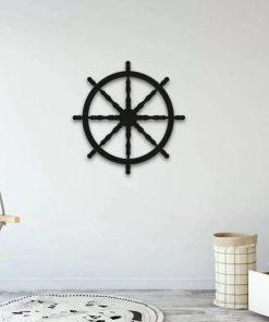 Déco Murale Gouvernail de Bateau en Métal