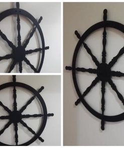 Déco Murale Gouvernail de Bateau en Métal