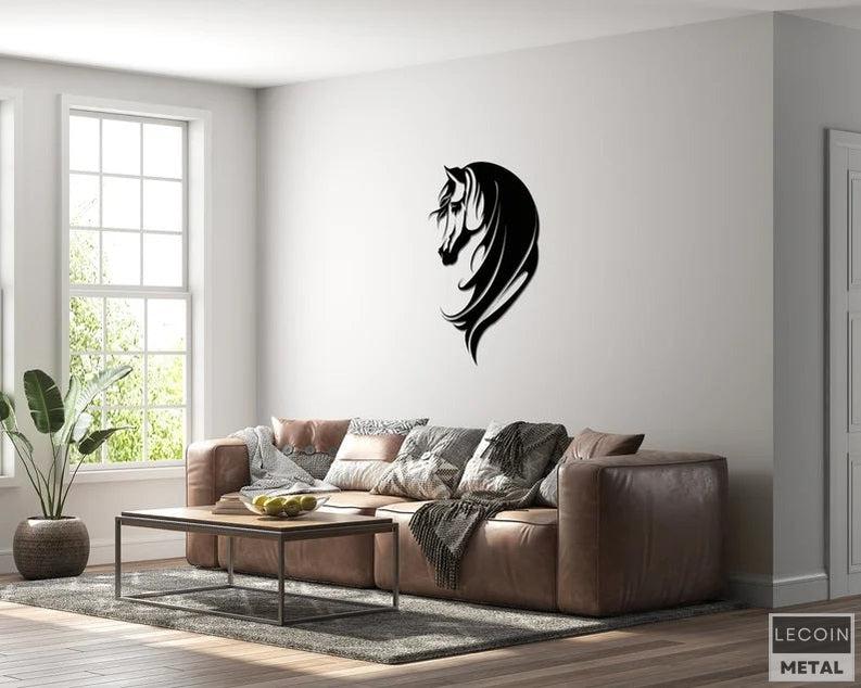 Déco Murale Tête de Cheval en Métal