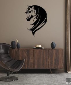 Déco Murale Tête de Cheval en Métal