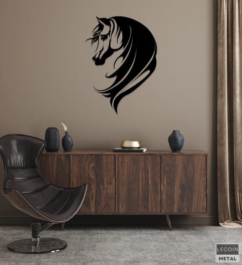 Déco Murale Tête de Cheval en Métal