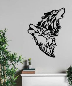 Déco Murale Tête de Loup en Métal